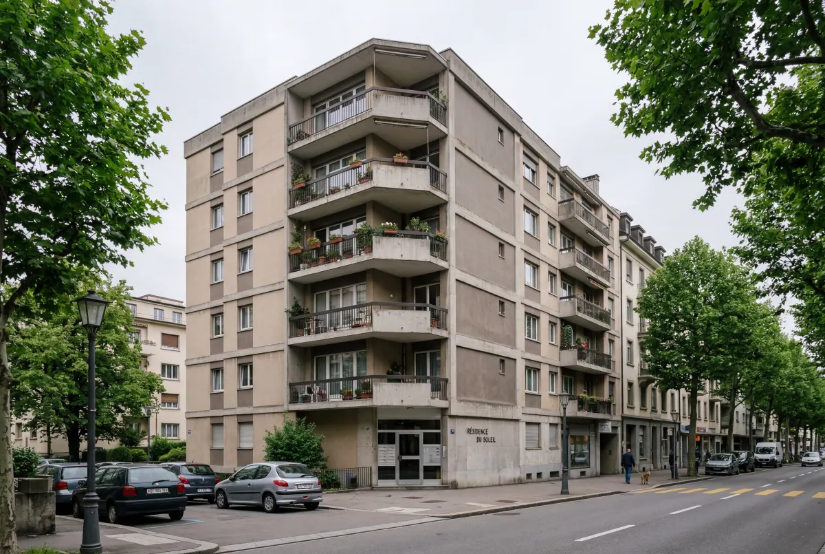 Immeuble de logements des années 1960 en ville